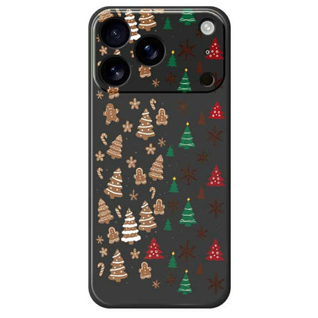 EIDERWOOD iPhone 17 Pro Max Jule Cover - Fleksibelt Plastik - Kagemænd & Juletræer / Sort