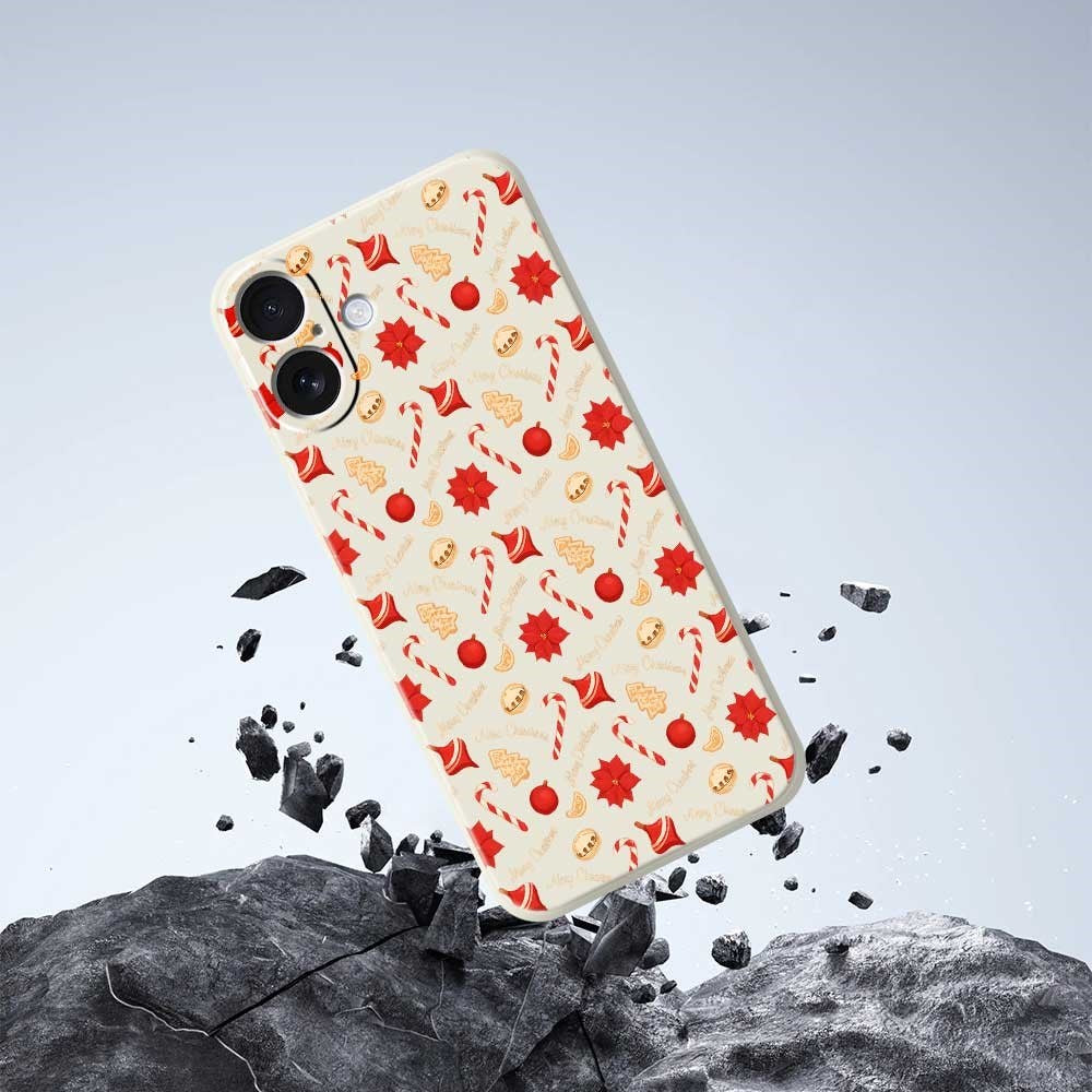 EIDERWOOD iPhone 17 Jule Cover - Fleksibelt Plastik - Juleslik / Beige