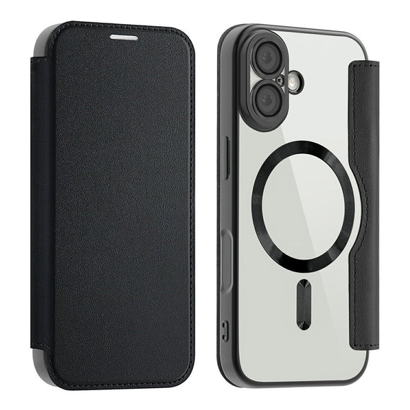 EIDERWOOD iPhone 17 Flipcover m. Gennemsigtig Bagside - MagSafe Kompatibel - Sort