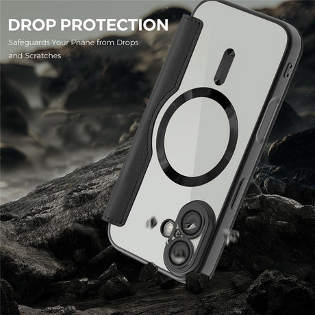 EIDERWOOD iPhone 17 Flipcover m. Gennemsigtig Bagside - MagSafe Kompatibel - Sort