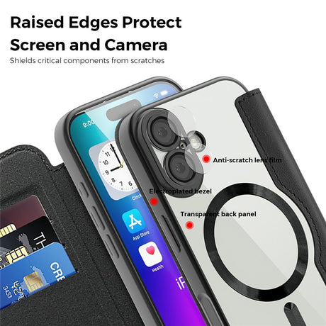 EIDERWOOD iPhone 17 Flipcover m. Gennemsigtig Bagside - MagSafe Kompatibel - Sort