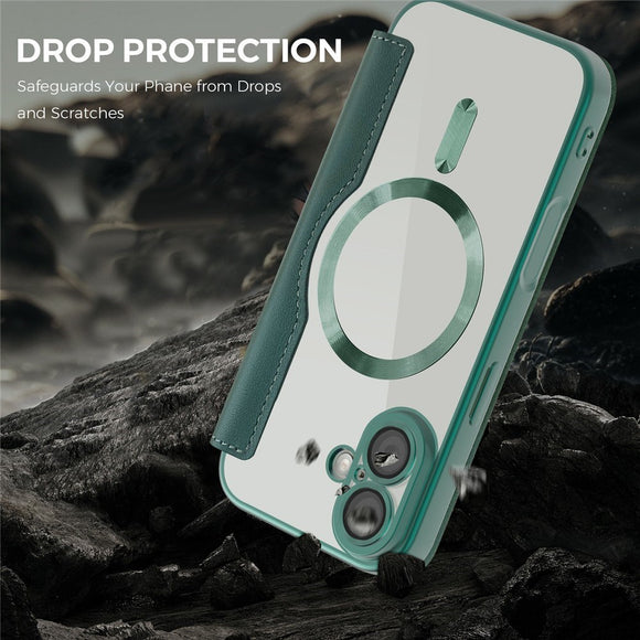 EIDERWOOD iPhone 17 Flipcover m. Gennemsigtig Bagside - MagSafe Kompatibel - Grøn