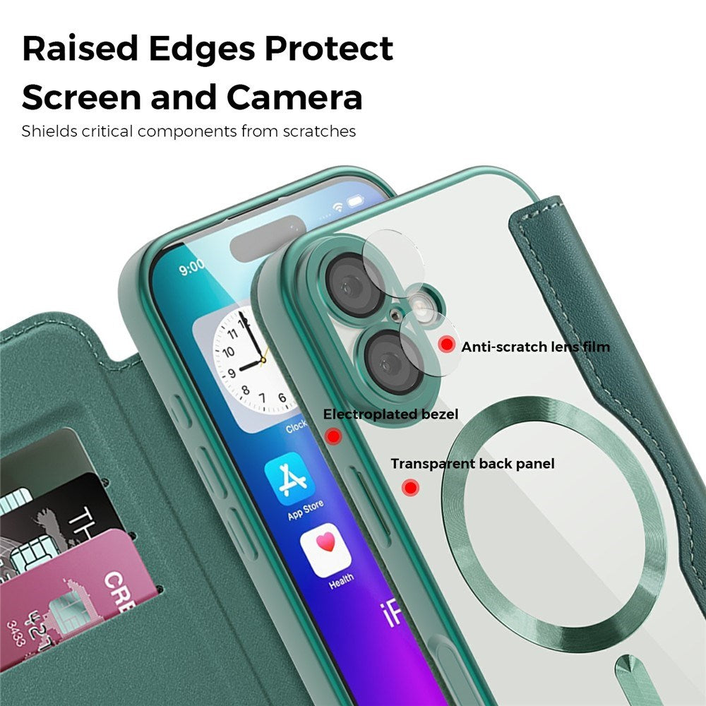 EIDERWOOD iPhone 17 Flipcover m. Gennemsigtig Bagside - MagSafe Kompatibel - Grøn