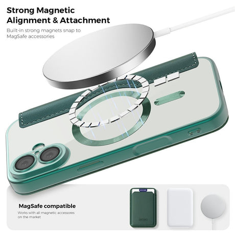 EIDERWOOD iPhone 17 Flipcover m. Gennemsigtig Bagside - MagSafe Kompatibel - Grøn