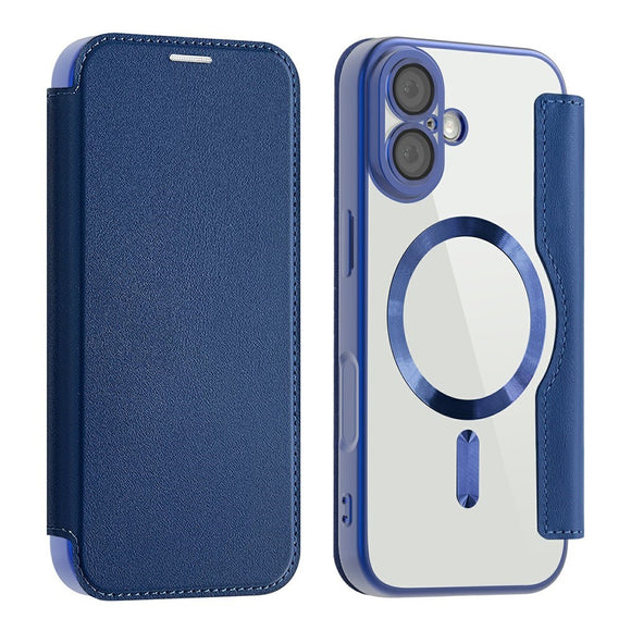 EIDERWOOD iPhone 17 Flipcover m. Gennemsigtig Bagside - MagSafe Kompatibel - Mørkeblå