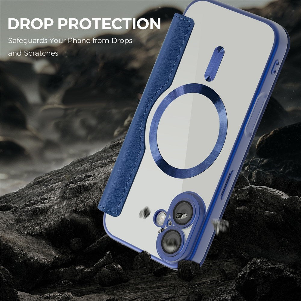 EIDERWOOD iPhone 17 Flipcover m. Gennemsigtig Bagside - MagSafe Kompatibel - Mørkeblå