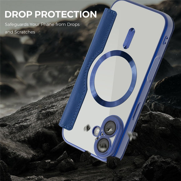 EIDERWOOD iPhone 17 Flipcover m. Gennemsigtig Bagside - MagSafe Kompatibel - Mørkeblå