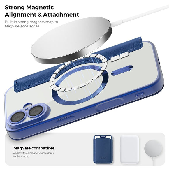 EIDERWOOD iPhone 17 Flipcover m. Gennemsigtig Bagside - MagSafe Kompatibel - Mørkeblå
