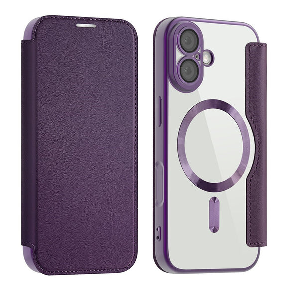 EIDERWOOD iPhone 17 Flipcover m. Gennemsigtig Bagside - MagSafe Kompatibel - Lilla