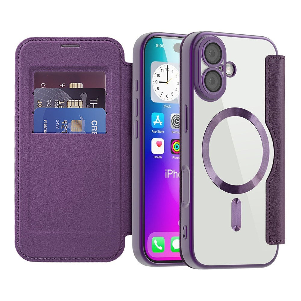 EIDERWOOD iPhone 17 Flipcover m. Gennemsigtig Bagside - MagSafe Kompatibel - Lilla