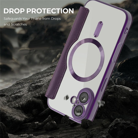 EIDERWOOD iPhone 17 Flipcover m. Gennemsigtig Bagside - MagSafe Kompatibel - Lilla