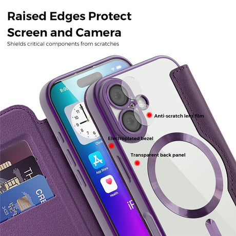 EIDERWOOD iPhone 17 Flipcover m. Gennemsigtig Bagside - MagSafe Kompatibel - Lilla