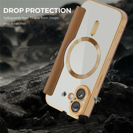 EIDERWOOD iPhone 17 Flipcover m. Gennemsigtig Bagside - MagSafe Kompatibel - Brun