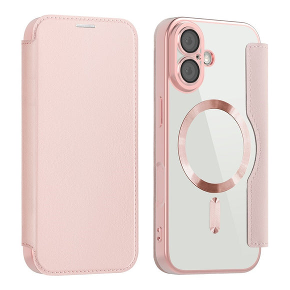 EIDERWOOD iPhone 17 Flipcover m. Gennemsigtig Bagside - MagSafe Kompatibel - Lyserød