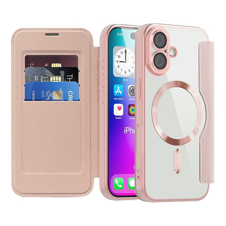 EIDERWOOD iPhone 17 Flipcover m. Gennemsigtig Bagside - MagSafe Kompatibel - Lyserød