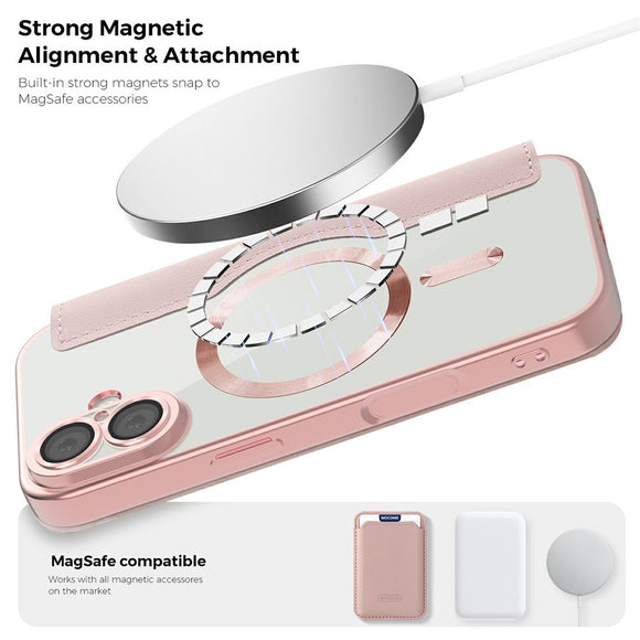 EIDERWOOD iPhone 17 Flipcover m. Gennemsigtig Bagside - MagSafe Kompatibel - Lyserød