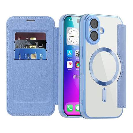 EIDERWOOD iPhone 17 Flipcover m. Gennemsigtig Bagside - MagSafe Kompatibel - Lyseblå