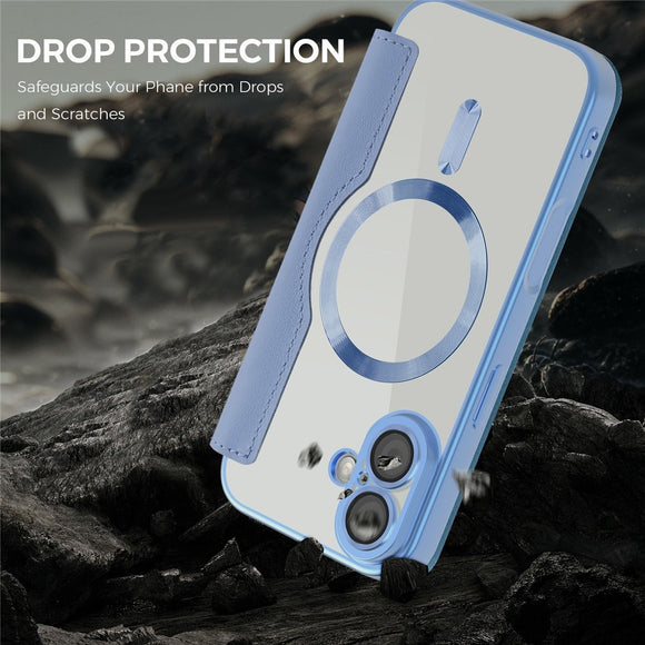EIDERWOOD iPhone 17 Flipcover m. Gennemsigtig Bagside - MagSafe Kompatibel - Lyseblå