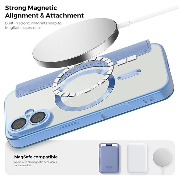 EIDERWOOD iPhone 17 Flipcover m. Gennemsigtig Bagside - MagSafe Kompatibel - Lyseblå