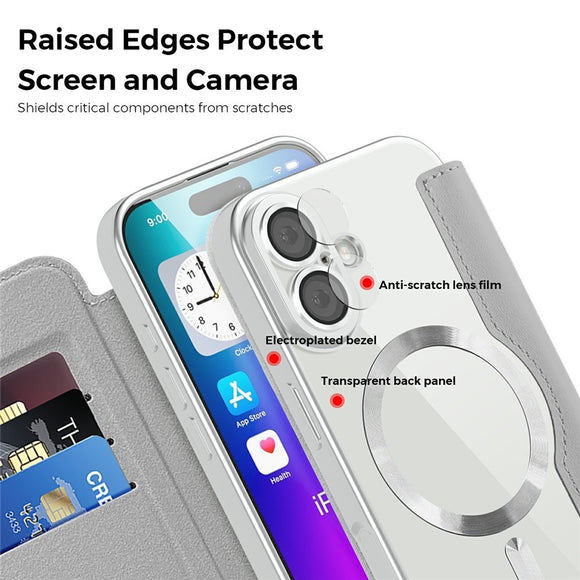 EIDERWOOD iPhone 17 Flipcover m. Gennemsigtig Bagside - MagSafe Kompatibel - Grå