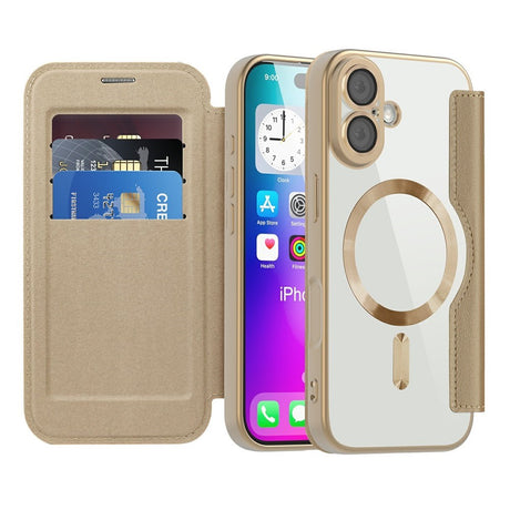 EIDERWOOD iPhone 17 Flipcover m. Gennemsigtig Bagside - MagSafe Kompatibel - Guld