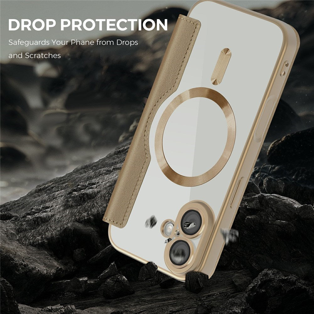 EIDERWOOD iPhone 17 Flipcover m. Gennemsigtig Bagside - MagSafe Kompatibel - Guld