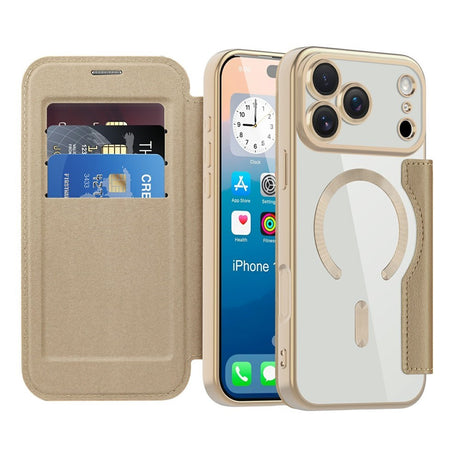EIDERWOOD iPhone 17 Pro Flipcover m. Gennemsigtig Bagside - MagSafe Kompatibel - Guld