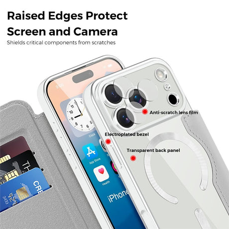 EIDERWOOD iPhone 17 Pro Flipcover m. Gennemsigtig Bagside - MagSafe Kompatibel - Grå
