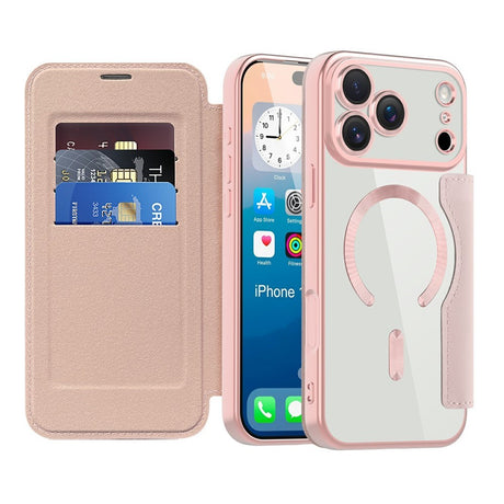 EIDERWOOD iPhone 17 Pro Flipcover m. Gennemsigtig Bagside - MagSafe Kompatibel - Lyserød