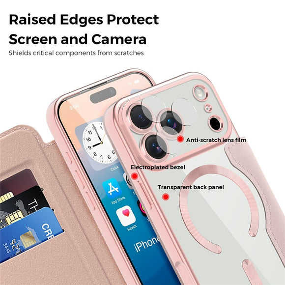 EIDERWOOD iPhone 17 Pro Flipcover m. Gennemsigtig Bagside - MagSafe Kompatibel - Lyserød