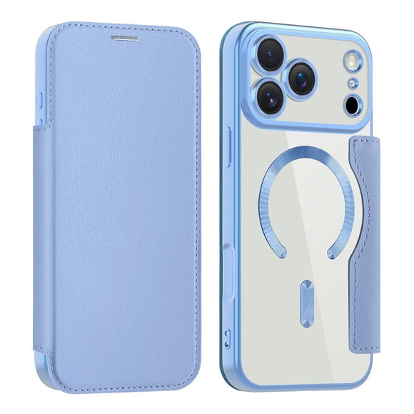EIDERWOOD iPhone 17 Pro Flipcover m. Gennemsigtig Bagside - MagSafe Kompatibel - Lyseblå