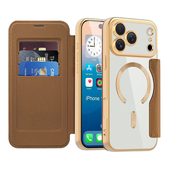 EIDERWOOD iPhone 17 Pro Flipcover m. Gennemsigtig Bagside - MagSafe Kompatibel - Brun