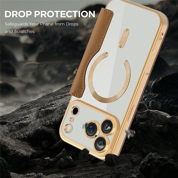 EIDERWOOD iPhone 17 Pro Flipcover m. Gennemsigtig Bagside - MagSafe Kompatibel - Brun