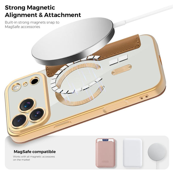 EIDERWOOD iPhone 17 Pro Flipcover m. Gennemsigtig Bagside - MagSafe Kompatibel - Brun