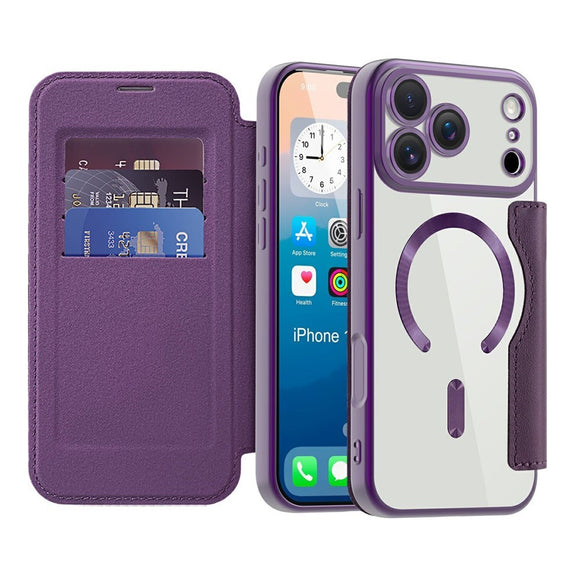 EIDERWOOD iPhone 17 Pro Flipcover m. Gennemsigtig Bagside - MagSafe Kompatibel - Lilla