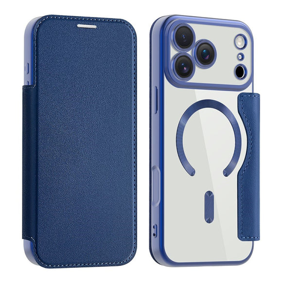 EIDERWOOD iPhone 17 Pro Flipcover m. Gennemsigtig Bagside - MagSafe Kompatibel - Mørkeblå
