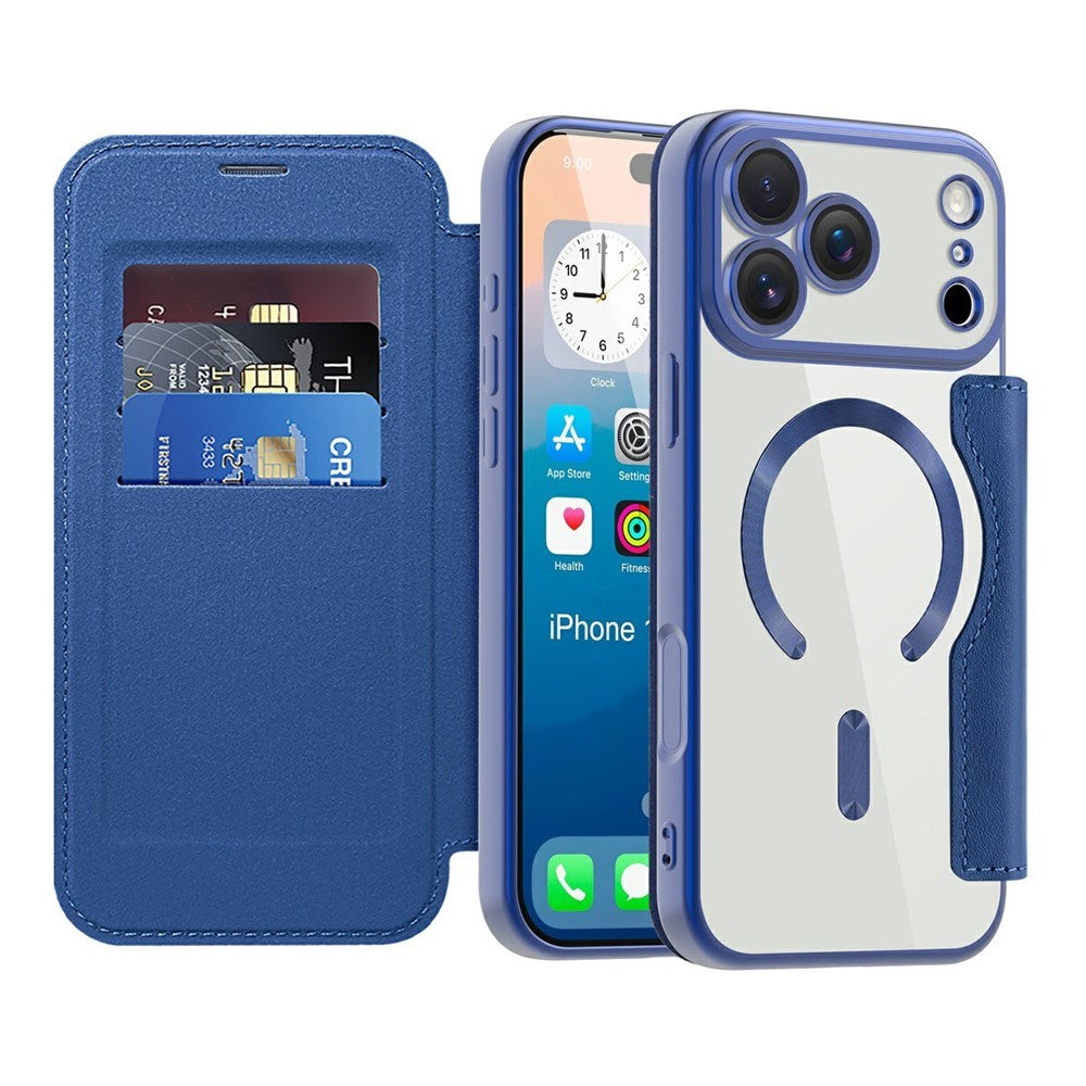 EIDERWOOD iPhone 17 Pro Flipcover m. Gennemsigtig Bagside - MagSafe Kompatibel - Mørkeblå
