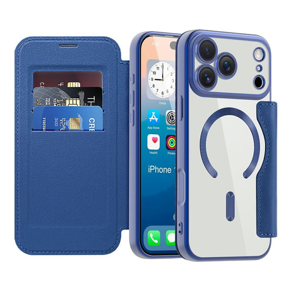 EIDERWOOD iPhone 17 Pro Flipcover m. Gennemsigtig Bagside - MagSafe Kompatibel - Mørkeblå