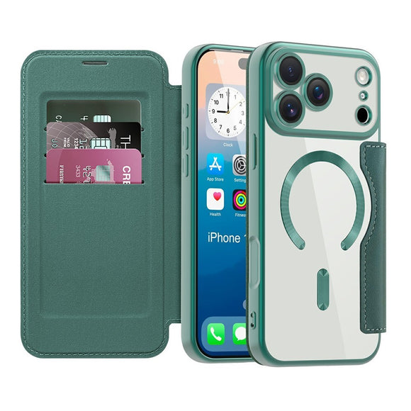 EIDERWOOD iPhone 17 Pro Flipcover m. Gennemsigtig Bagside - MagSafe Kompatibel - Grøn