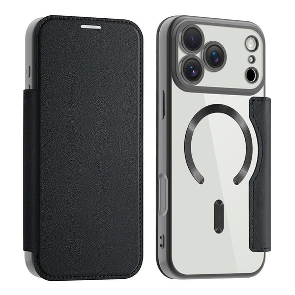 EIDERWOOD iPhone 17 Pro Flipcover m. Gennemsigtig Bagside - MagSafe Kompatibel - Sort