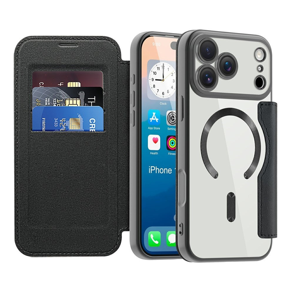 EIDERWOOD iPhone 17 Pro Flipcover m. Gennemsigtig Bagside - MagSafe Kompatibel - Sort