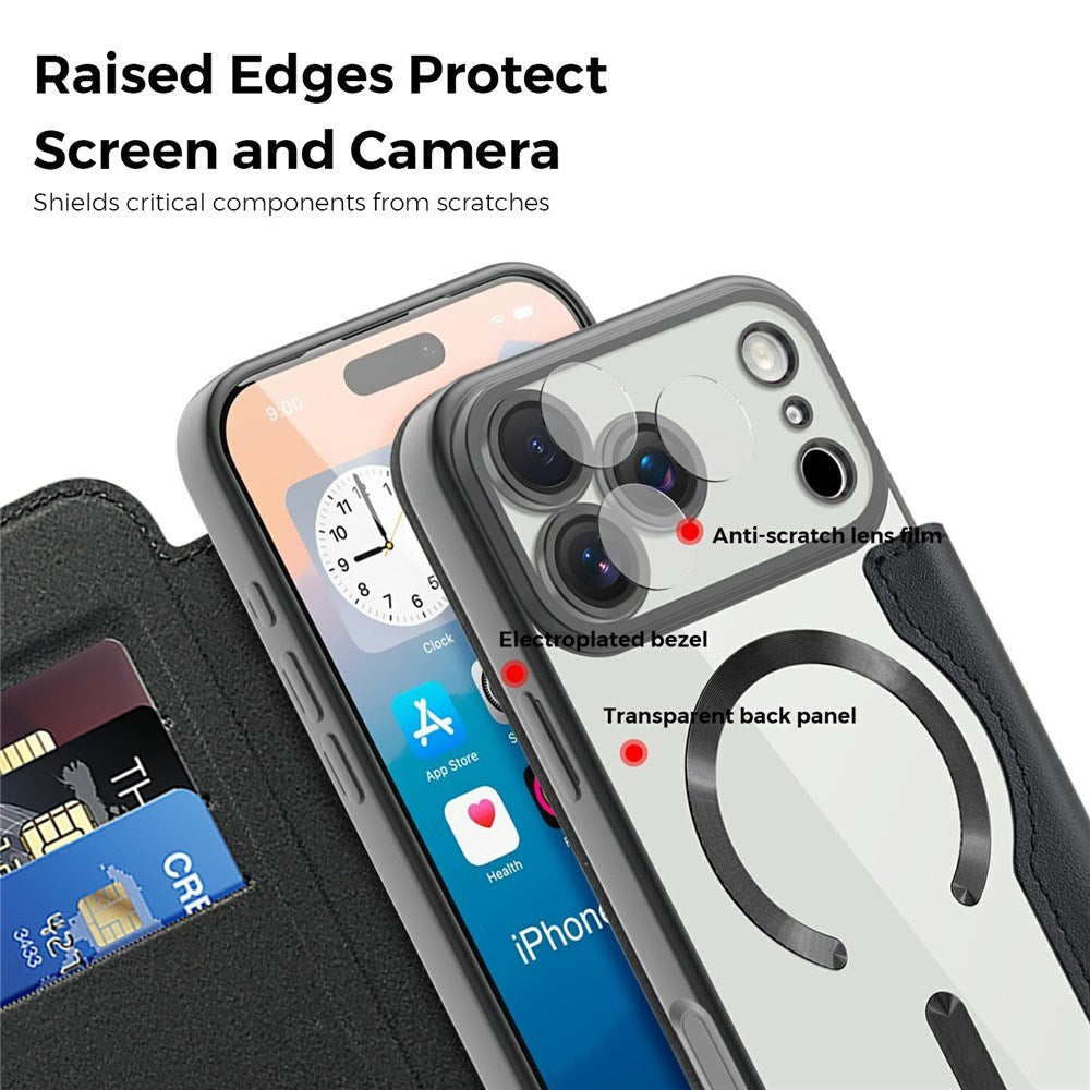 EIDERWOOD iPhone 17 Pro Flipcover m. Gennemsigtig Bagside - MagSafe Kompatibel - Sort