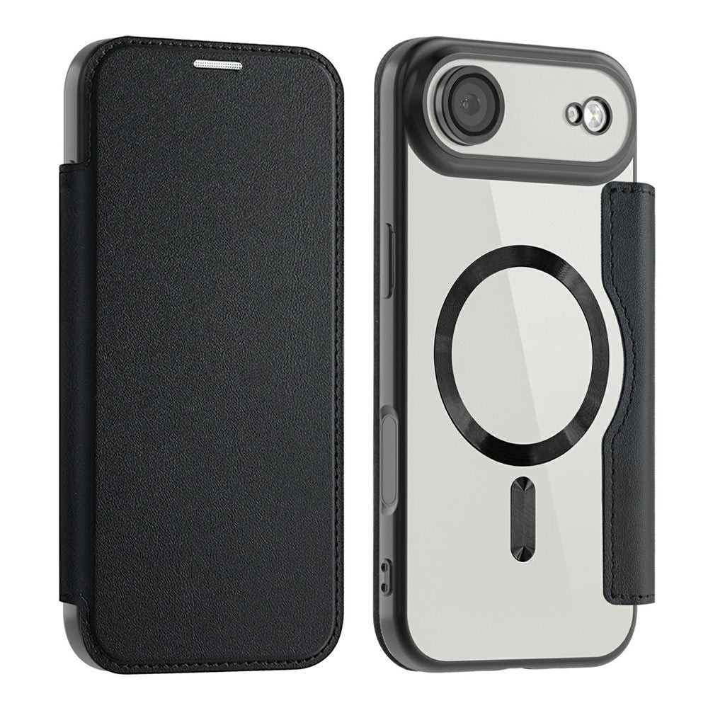 EIDERWOOD iPhone Air Flipcover m. Gennemsigtig Bagside - MagSafe Kompatibel - Sort