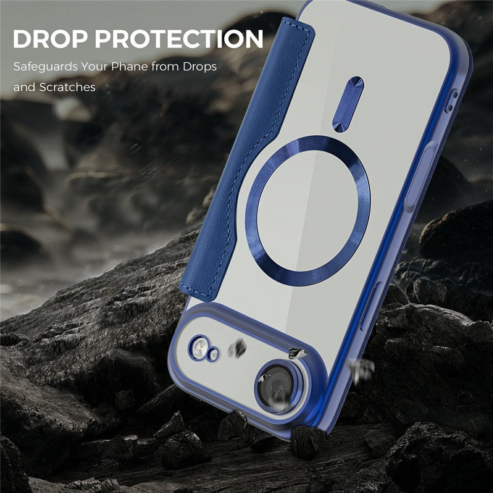 EIDERWOOD iPhone Air Flipcover m. Gennemsigtig Bagside - MagSafe Kompatibel - Mørkeblå