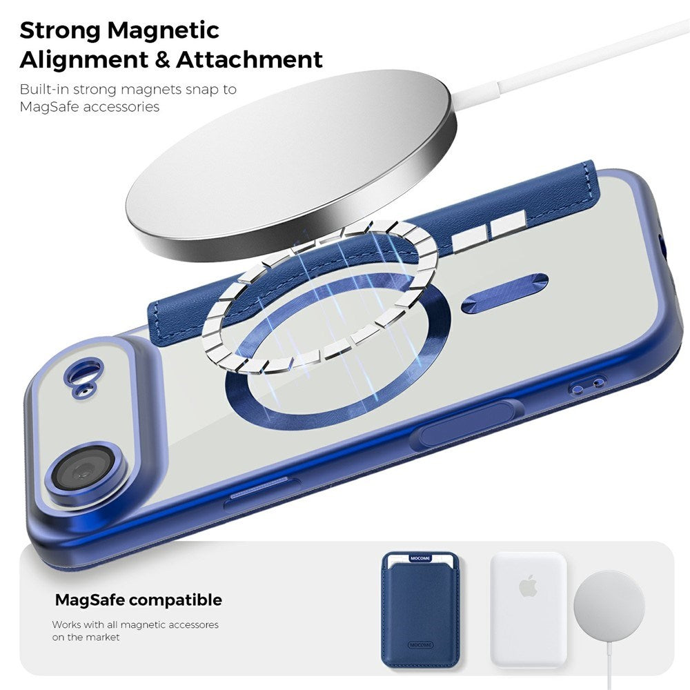 EIDERWOOD iPhone Air Flipcover m. Gennemsigtig Bagside - MagSafe Kompatibel - Mørkeblå
