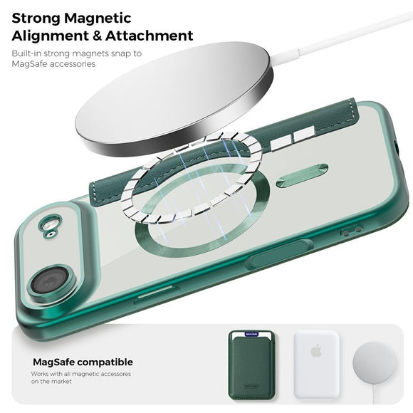 EIDERWOOD iPhone Air Flipcover m. Gennemsigtig Bagside - MagSafe Kompatibel - Grøn