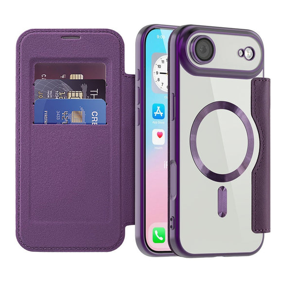 EIDERWOOD iPhone Air Flipcover m. Gennemsigtig Bagside - MagSafe Kompatibel - Lilla
