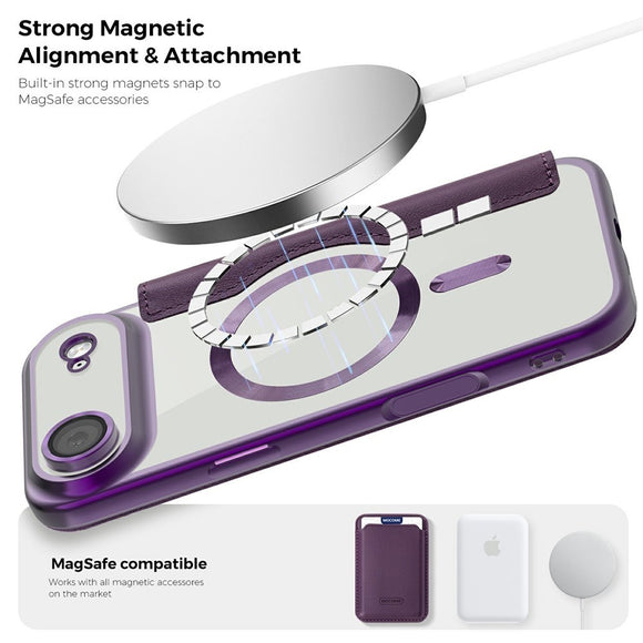 EIDERWOOD iPhone Air Flipcover m. Gennemsigtig Bagside - MagSafe Kompatibel - Lilla