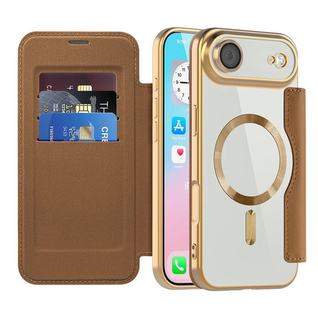 EIDERWOOD iPhone Air Flipcover m. Gennemsigtig Bagside - MagSafe Kompatibel - Brun