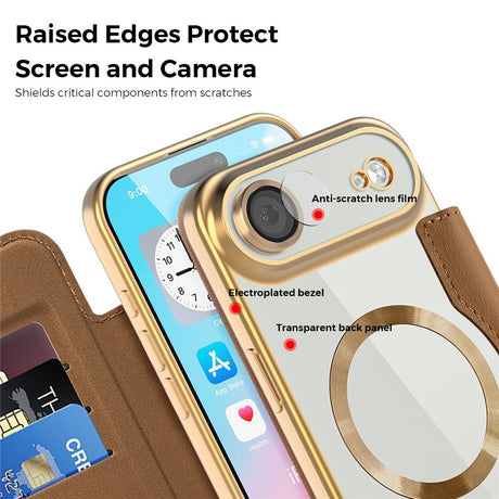 EIDERWOOD iPhone Air Flipcover m. Gennemsigtig Bagside - MagSafe Kompatibel - Brun